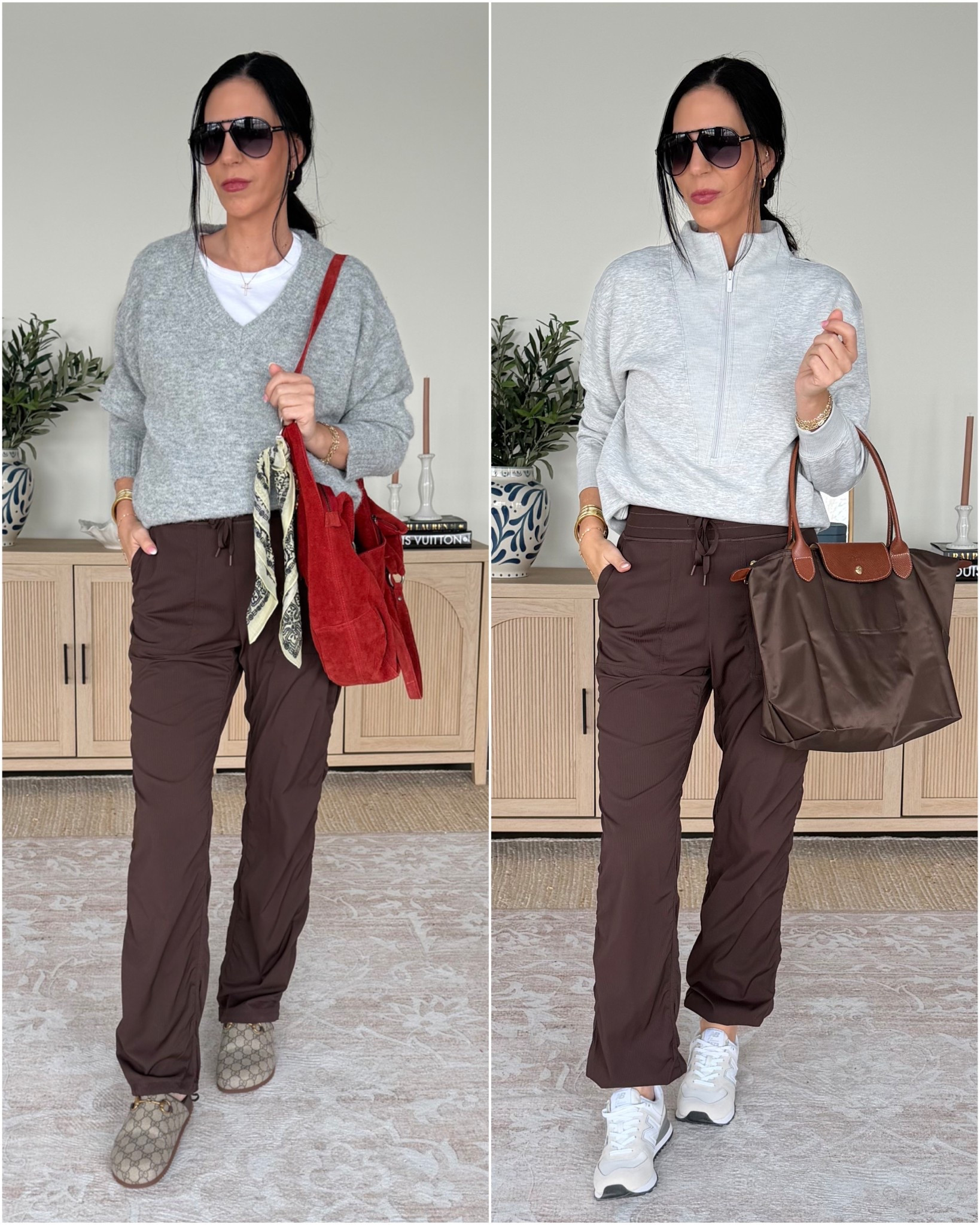 If you love the Lululemon Dance Studio Pants, you will be obsessed!  These are nearly identical and I have been wearing the lululemon ones for over 15 years. This have a slightly higher rise making them so comfortable!  
$38 versus $138 
3 lengths and tons of colors 
Wearing a small 32 inch - hot fudge brown 
Sweaters- small 
Varley look for less- small 

#ltktall

#LTKmomlife #LTKOver40 #LTKU