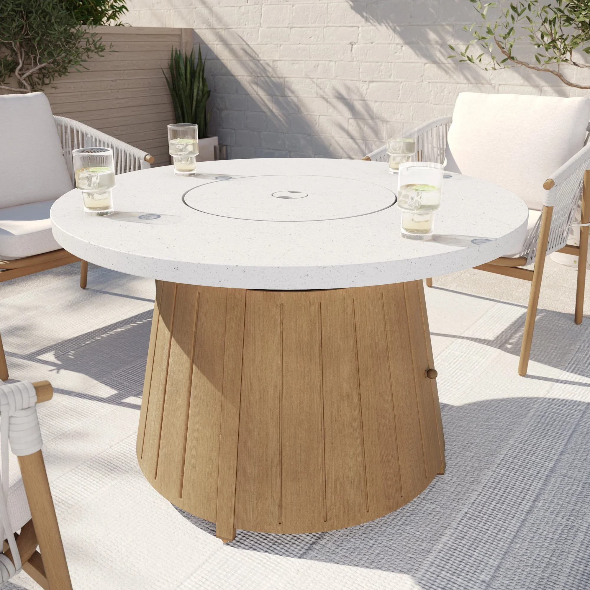 Better Homes & Gardens Steel Propane Fire Pit Table with Glass Rocks & Protective Cover, Brown | Walmart (CA)