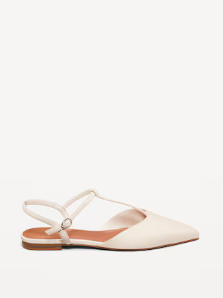 Faux-Leather Mary Jane T-Strap Flats for Women | Old Navy (US)
