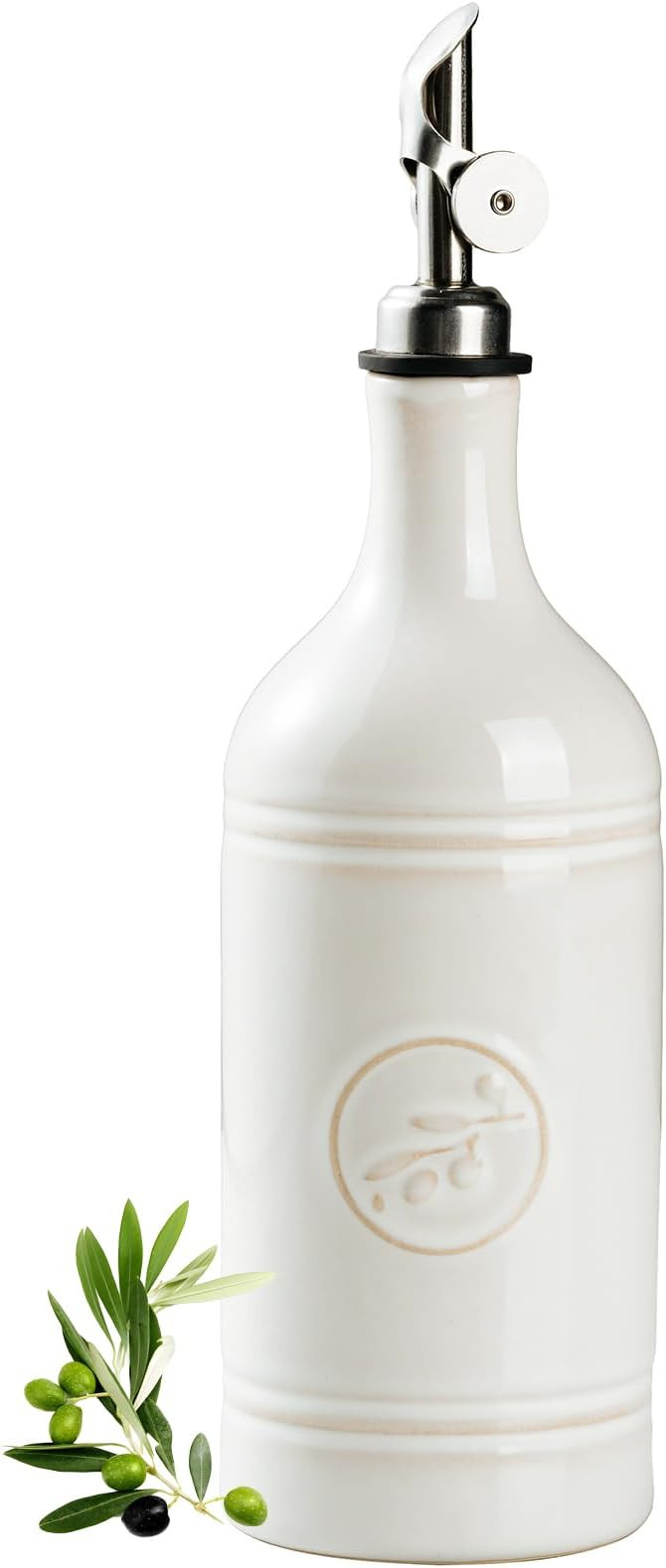 Olive Oil Dispenser Bottle with Spout, 18 oz Ceramic Oil Dispensers for Kitchen, Opaque Cruet, EV... | Amazon (US)