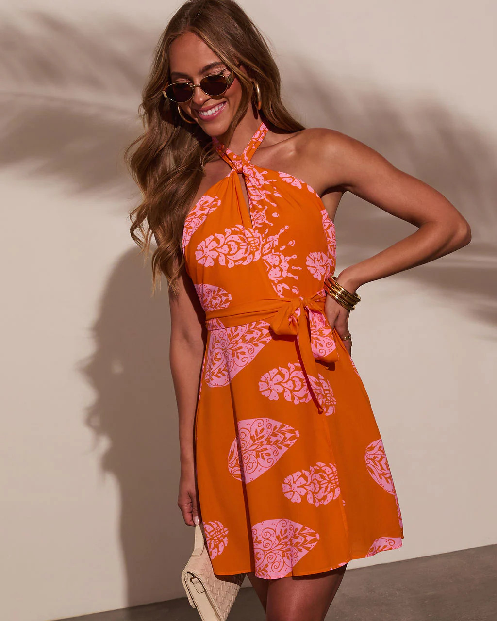 Cierra Wrap Halter Mini Dress | VICI