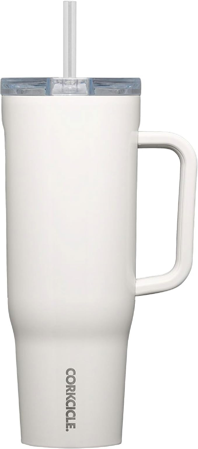 Corkcicle Cruiser Insulated Tumbler with Handle and Straw, Oat Milk, 40 oz – Reusable Water Bot... | Amazon (US)