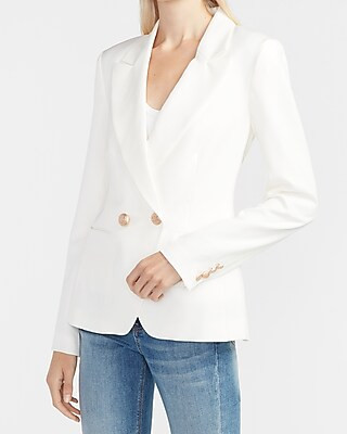 Double Breasted Novelty Button Blazer | Express