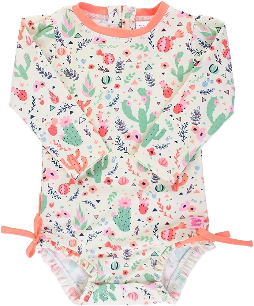 RuffleButts® Baby/Toddler Girls Long Sleeve One Piece Swimsuit with UPF 50+ Sun Protection | Amazon (US)