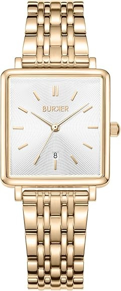 BURKER Damenuhr Daisy - Quadratische Armbanduhr Damen mit Edelstahl Armband Analog Quarz 3-ATM Wa... | Amazon (DE)