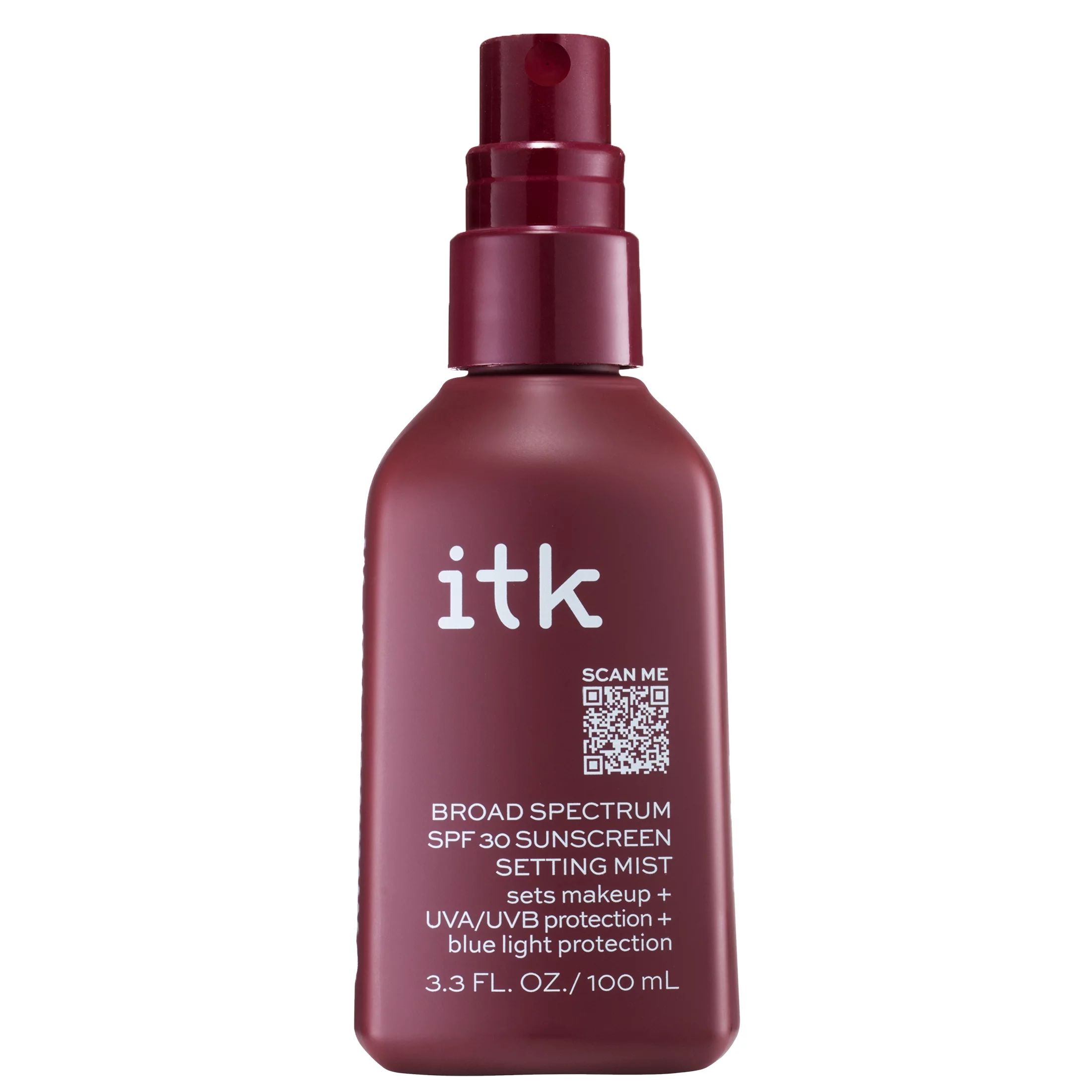 ITK Broad Spectrum SPF 30 Sunscreen Setting Mist with Vitamin E | Reef Safe, 3.3 oz | Walmart (US)