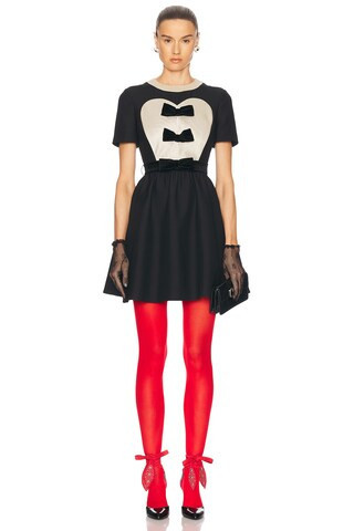 Valentino Short Sleeve Mini Dress in Black | FWRD 