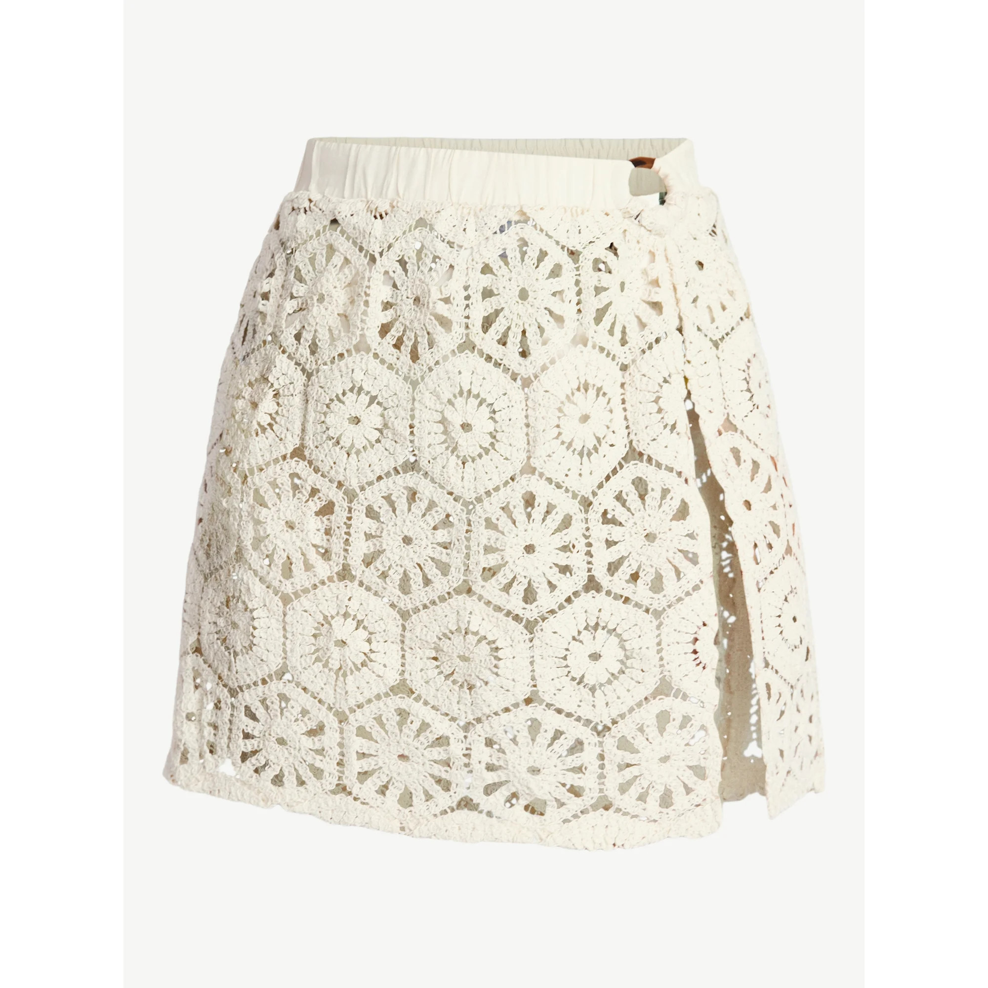 Time and Tru Women's and Women's Plus Size Palm Crochet Coverup Skirt, Sizes XS-3X | Walmart (US)