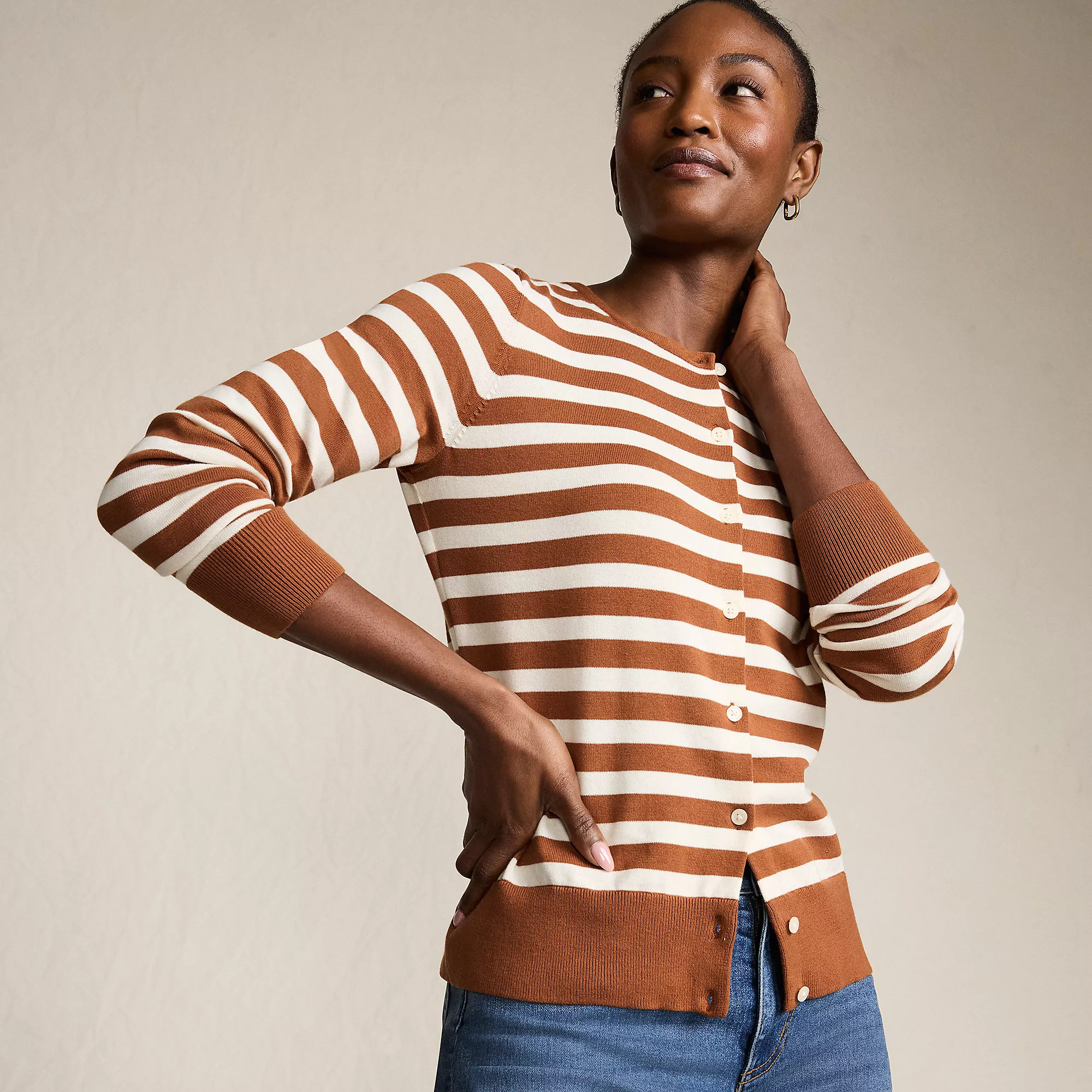 Women's Fine Gauge Cotton Cardigan Sweater | Lands' End (US)