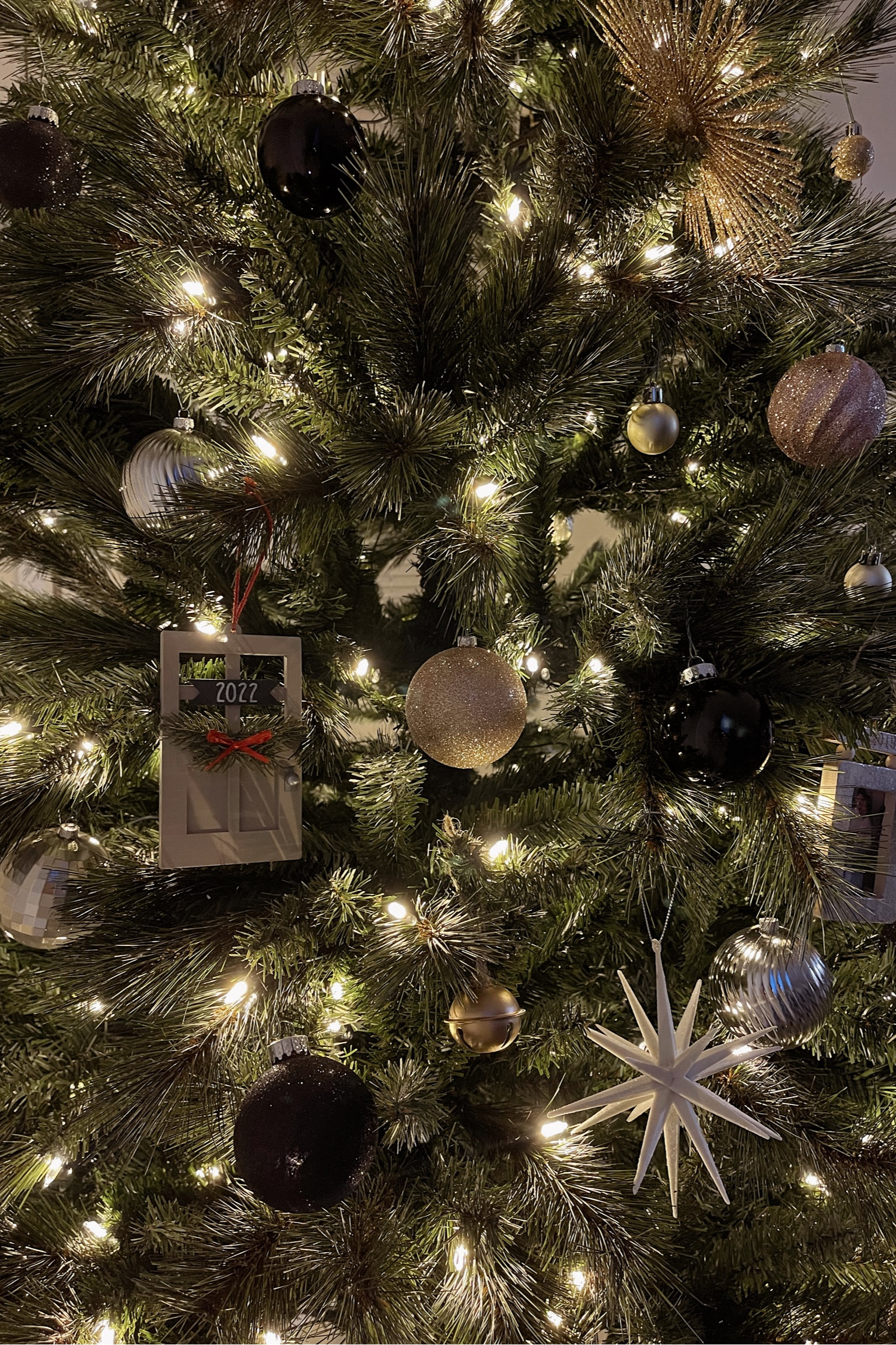 Every year I buy a picture frame ornament and pop our Christmas photo in it from that year. We have FIVE!!!! This year is no different. I also grabbed a cutie door ornament to commemorate our first apartment together.

#LTKhome #LTKSeasonal #LTKHoliday