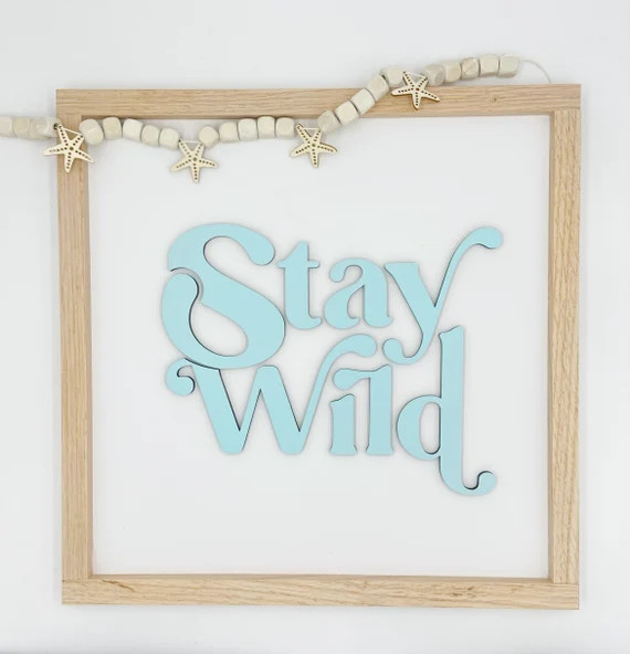 Stay Wild  Summer Decor  Summer Sign  Bookshelf Sign  Kids | Etsy | Etsy (US)