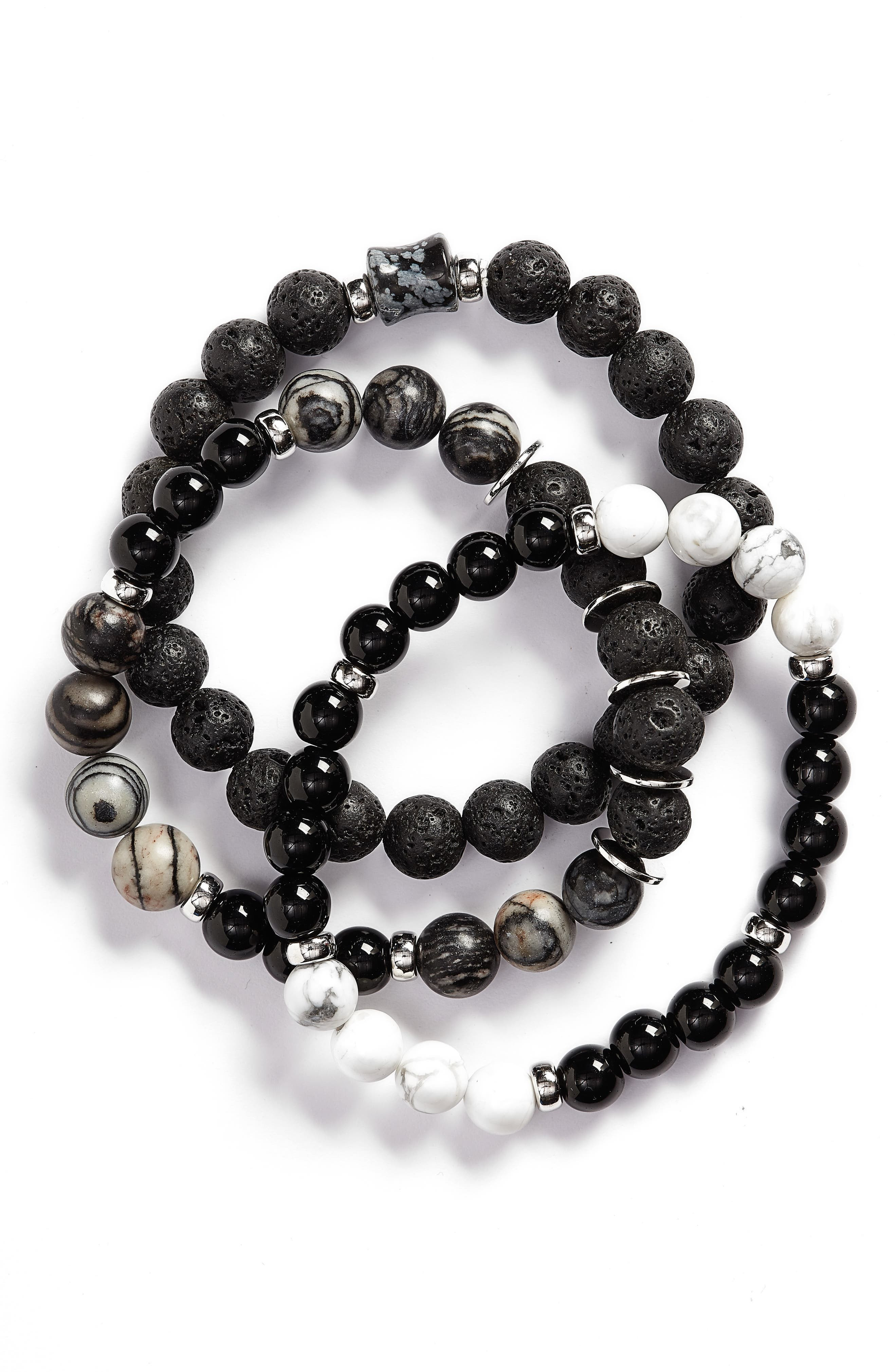 Men's 3-Pack Beaded Stretch Bracelets | Nordstrom