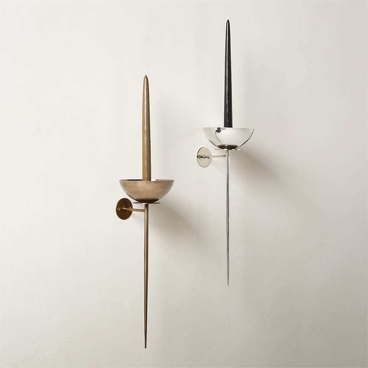 Vela Aged Brass Wall Sconce Candle Holder + Reviews | CB2 | CB2