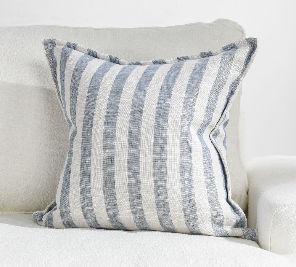 Ramira Linen Striped Pillow Cover | Pottery Barn (US)