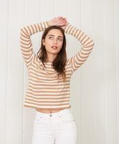 Striped Merino Crewneck - Amber Stripe | Jenni Kayne | Jenni Kayne