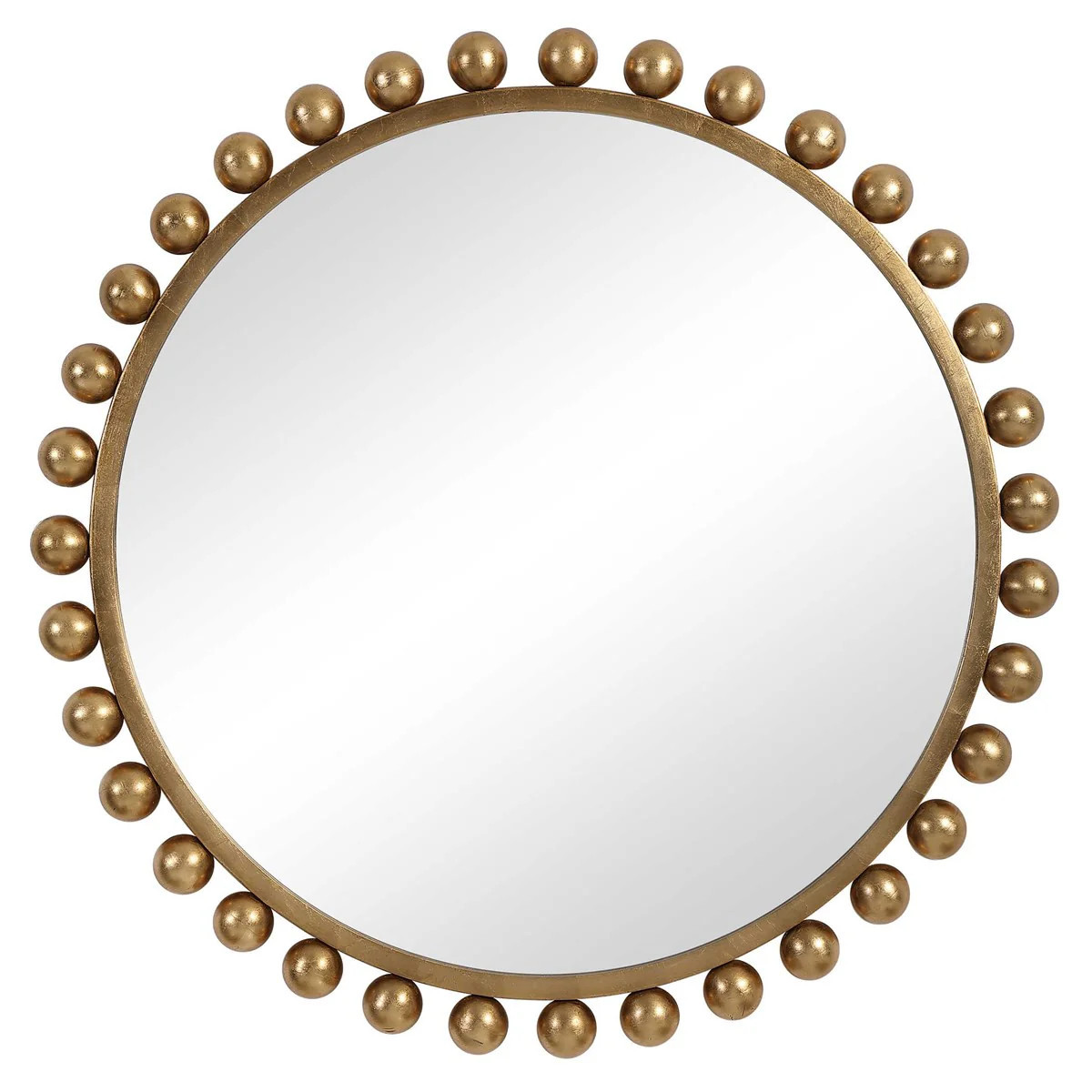 Cyra Round Mirror, Gold | Greene & Co Interiors