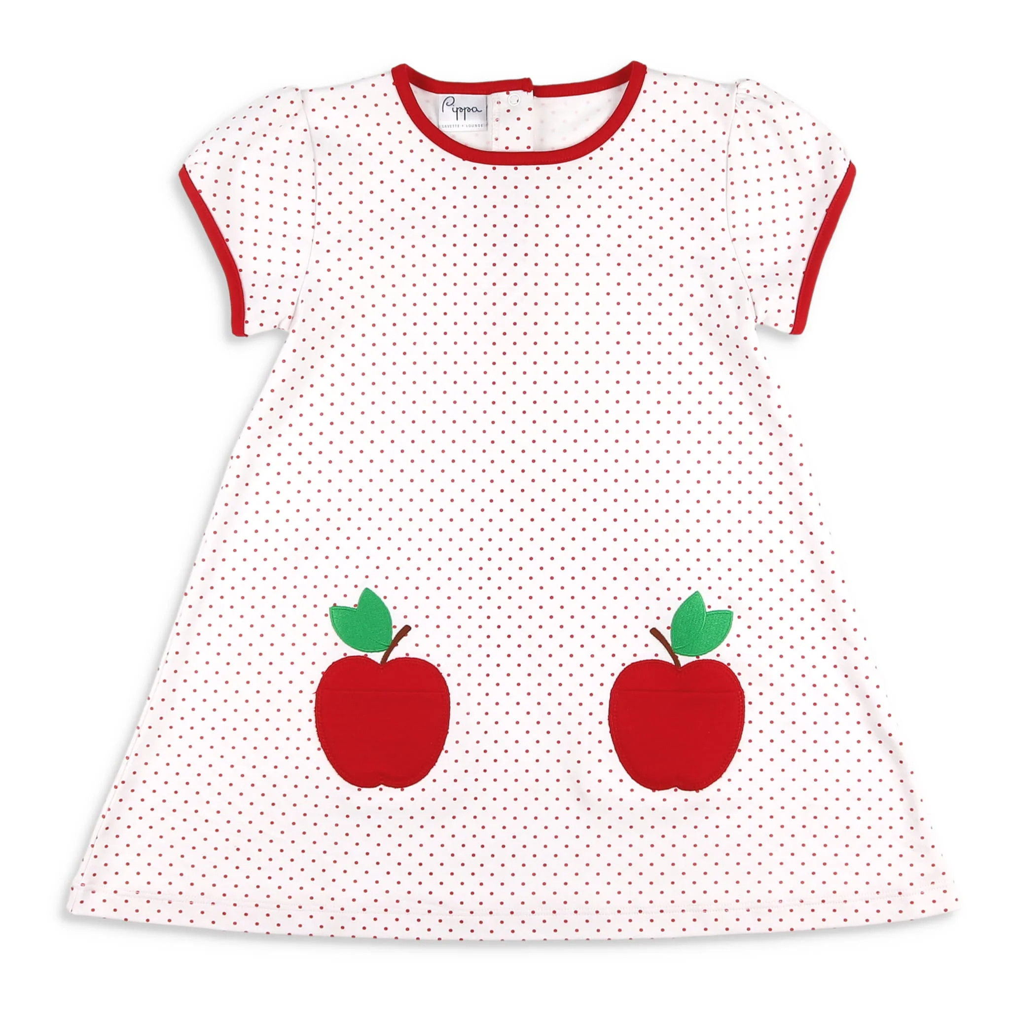 Girls Pima Pocket Dress - Apples - Shrimp and Grits Kids | Shrimp and Grits Kids