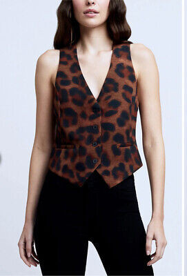 L'AGENCE Women DRINA VEST TOP NWT Size XS Animals Print | eBay US