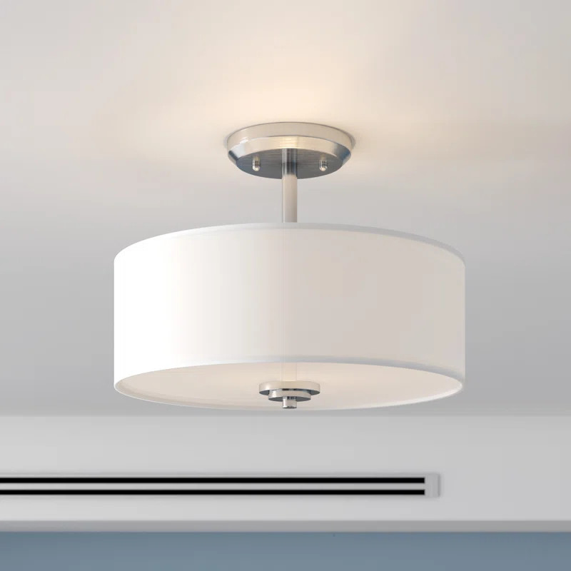 Broyles 3 - Light Shaded Drum Semi Flush Mount | Wayfair Professional