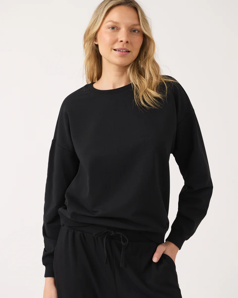 Black Women's Everyday Crewneck Sweatshirt | Little Sleepies