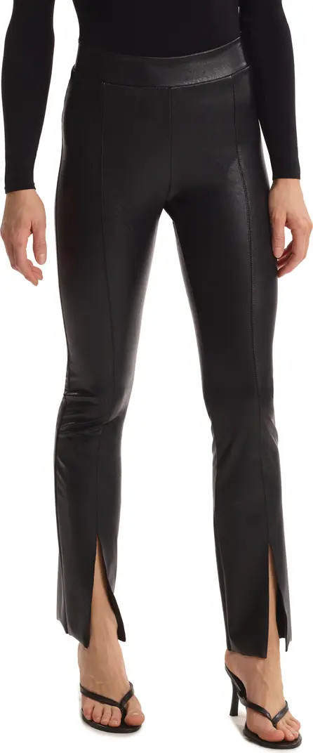 Split Hem Faux Leather Pull-On Pants | Nordstrom