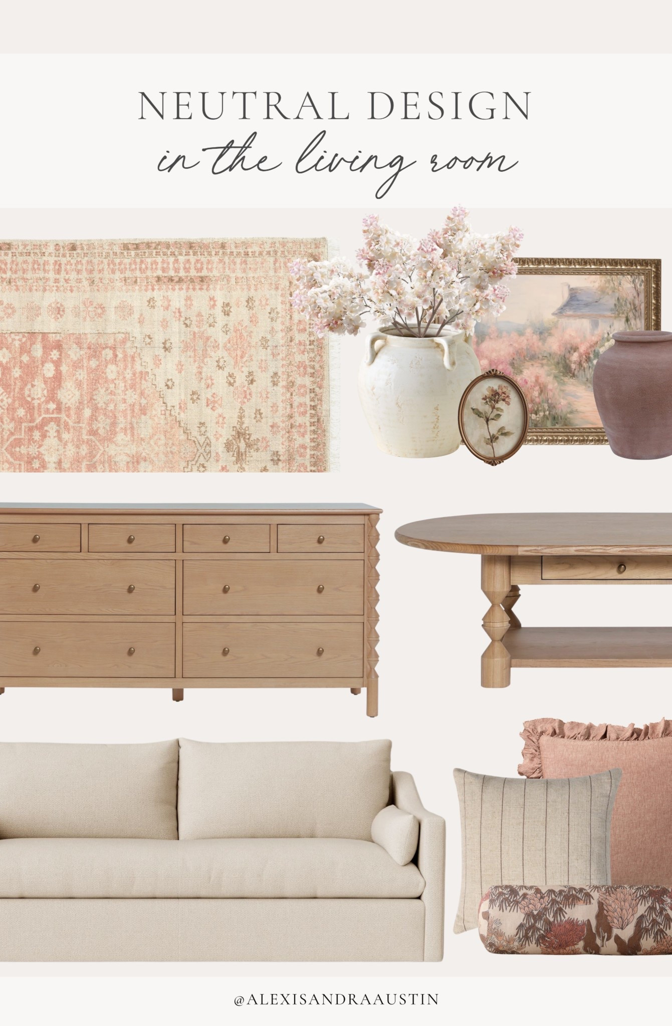 Rounding up all the spring inspo inspired by my previous home. From light oak wood tones to pops of pink, finding all of my favorite finds for a seasonal refresh.

Home finds, neutral home inspo, furniture favorites, neutral wood tones, spring style, light and bright, linen upholstered sofa, cozy throw pillow, pops of pink, faux florals, canvas art, vintage style area rug, coffee table, Lulu and Georgia, Pottery Barn style, shop the look!

#LTKHome #LTKSeasonal