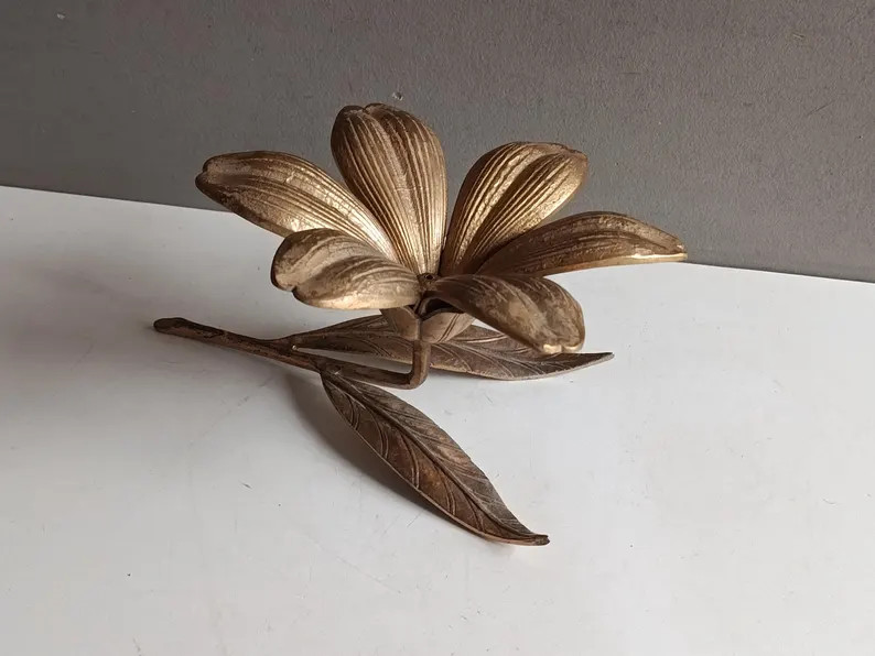 Vintage Brass Flower Ashtray With Detachable Petals - Etsy | Etsy (US)