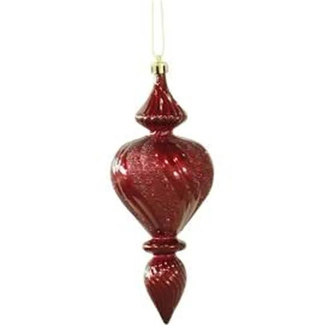 7 in. Burgundy Finial 4 Finish Assorted Color Christmas Ornament - 8 per Box - Walmart.com | Walmart (US)