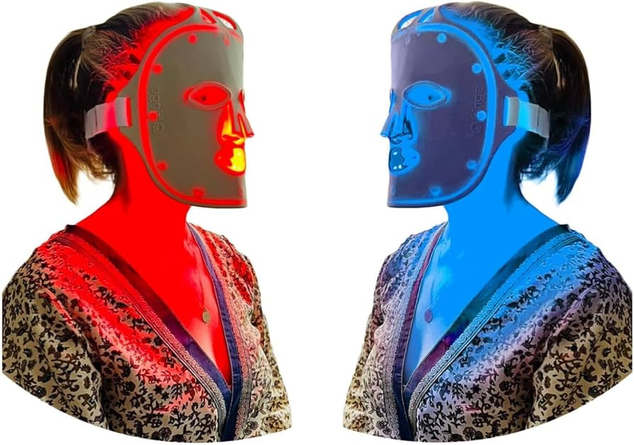 Fringe Red Light Face Mask, Both Red Light 660nm and Infrared Light 850nm for Rejuvenation & Blue... | Amazon (US)