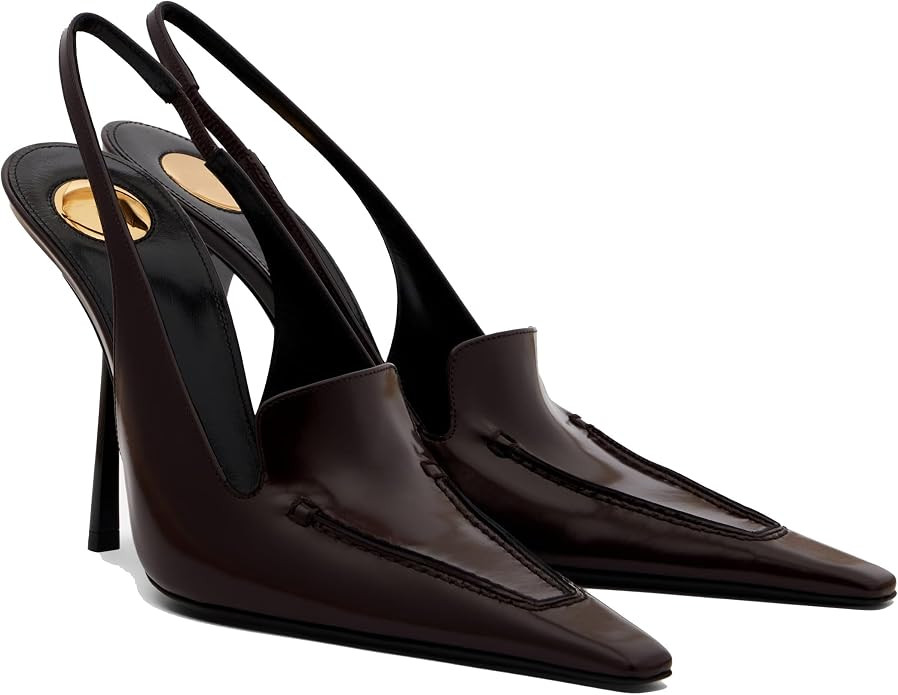 THESHY Women’s Slingback Heels Pointed Toe Stiletto High Heels Patent Leather Pumps | Amazon (US)