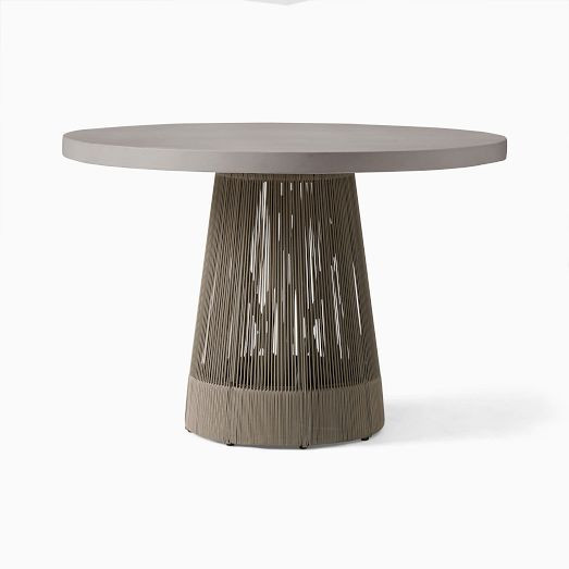 Porto Pedestal Concrete Outdoor Dining Table (32"–44") | West Elm (US)
