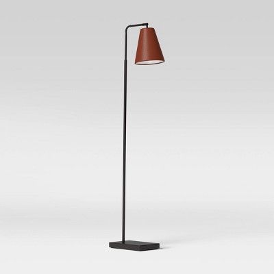 Covington Faux Leather Floor Lamp Brown (Includes LED Light Bulb) - Threshold&#8482; | Target