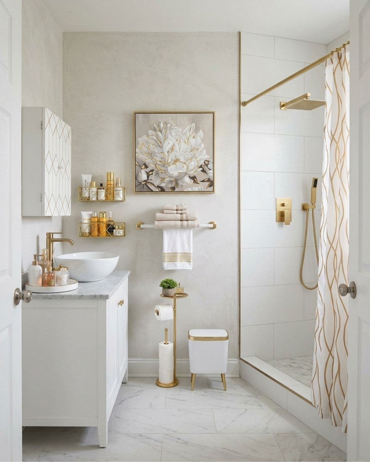 Elegant White and Gold Bathroom Design

#bathroomdecor #homedecor #bathroomdesign #bathroominspo #bathroomideas

The mood board features furniture & decor from Amazon. The mockup is an approximation of how this mood board design could look in a home.

#LTKHome