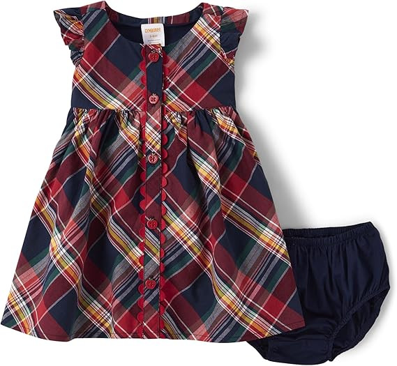 Gymboree,Flutter Sleeve Dress,Apple Plaid,0-3 Months | Amazon (US)