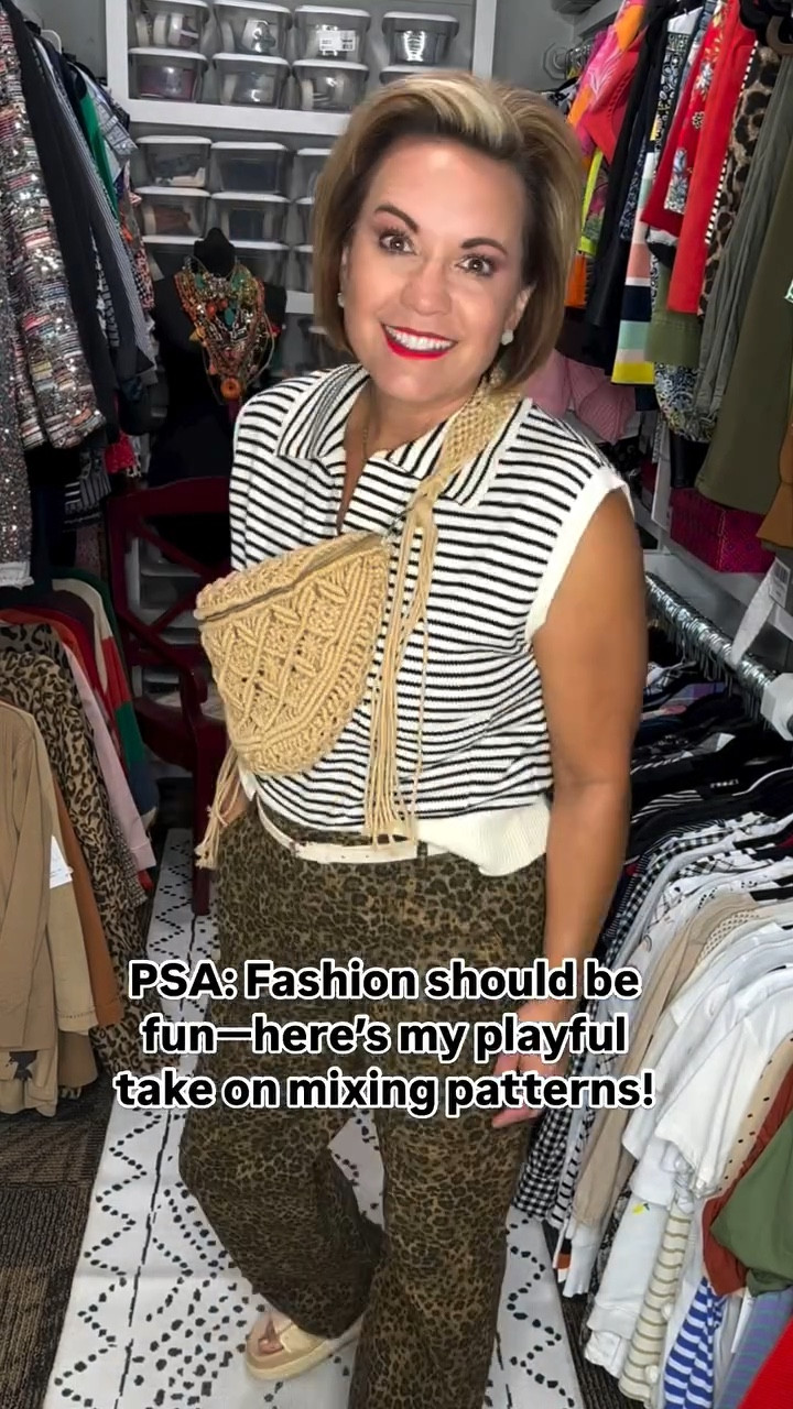 ✨ **Leopard Print Meets Stripes: A Fun Pattern Mix for Under $20!** ✨

Hey fashion lovers! 🐆💖 I recently scored these fabulous leopard print cargo pants from Walmart for less than $20! They’re not just a steal; they’re a statement piece that adds a playful touch to any outfit. 

You might be wondering how to mix patterns like a pro. The key is balance! By pairing these bold leopard pants with a classic striped top, I create visual interest without overwhelming the look. The neutral belt and platform sandals keep it grounded, allowing the patterns to shine while maintaining a cohesive vibe. Simple jewelry enhances the outfit without competing for attention. 

Pattern mixing can elevate your style game and express your personality, so don’t be afraid to experiment! Remember, fashion is all about having fun and feeling confident in what you wear. 

#FashionInspo #LeopardPrint #PatternMixing #OOTD #WalmartFinds #StyleGuide #CasualChic #AffordableFashion #FashionTrends #EverydayStyle

🌟 Want to shop this look? 🌟

Comment “ SHOP “ below to receive a DM with the link to shop this post on my LTK ⬇ 

⭐️⭐️Make sure you are following me to receive the link. ⭐️⭐️