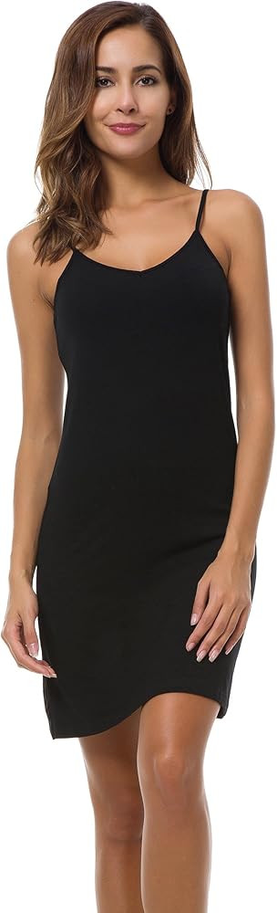Women's Basic Adjustable Spaghetti Strap Cami Under Mini Dress | Amazon (US)