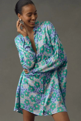 Corey Lynn Calter Long-Sleeve Printed Mini Shirt Dress | Anthropologie (US)