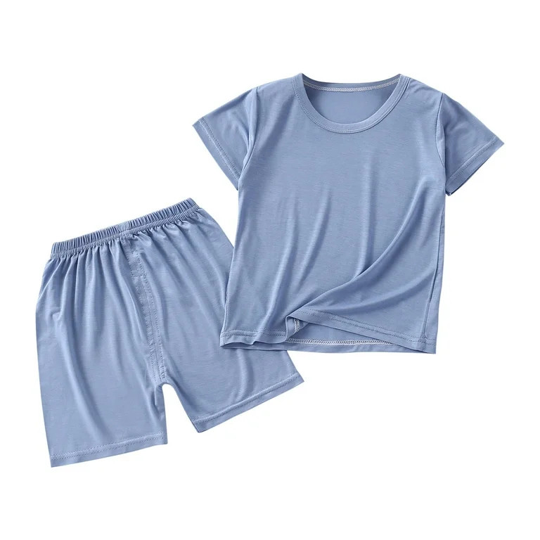 Lovskoo 6M-7Y Baby Boys Girls Pajama Sets Toddler Soft Comfy Round Neck Short Sleeve and Shorts S... | Walmart (US)