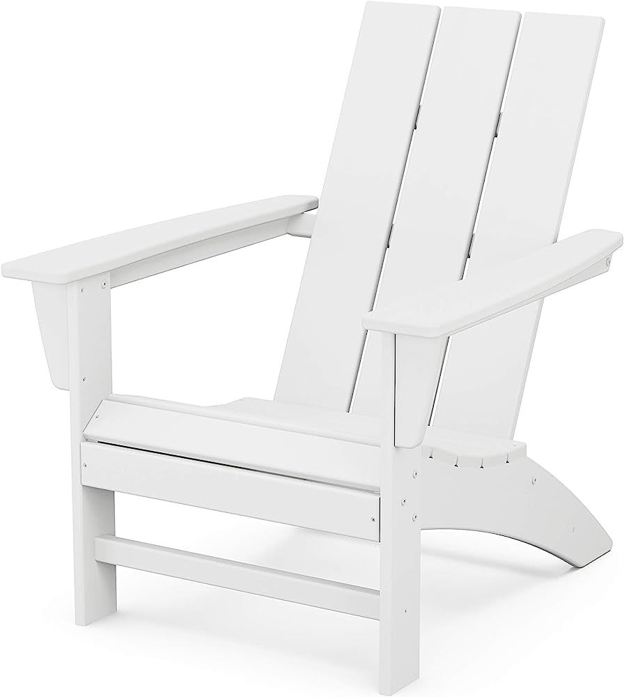 POLYWOOD AD420WH Modern Adirondack Chair, White, Durable High Density Polyethylene Construction, ... | Amazon (US)