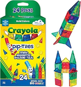 CreateOn Crayola Mini Magnetic PIP-Tiles, Bold Colors - Building Set for Kids, Magnetic Building ... | Amazon (US)