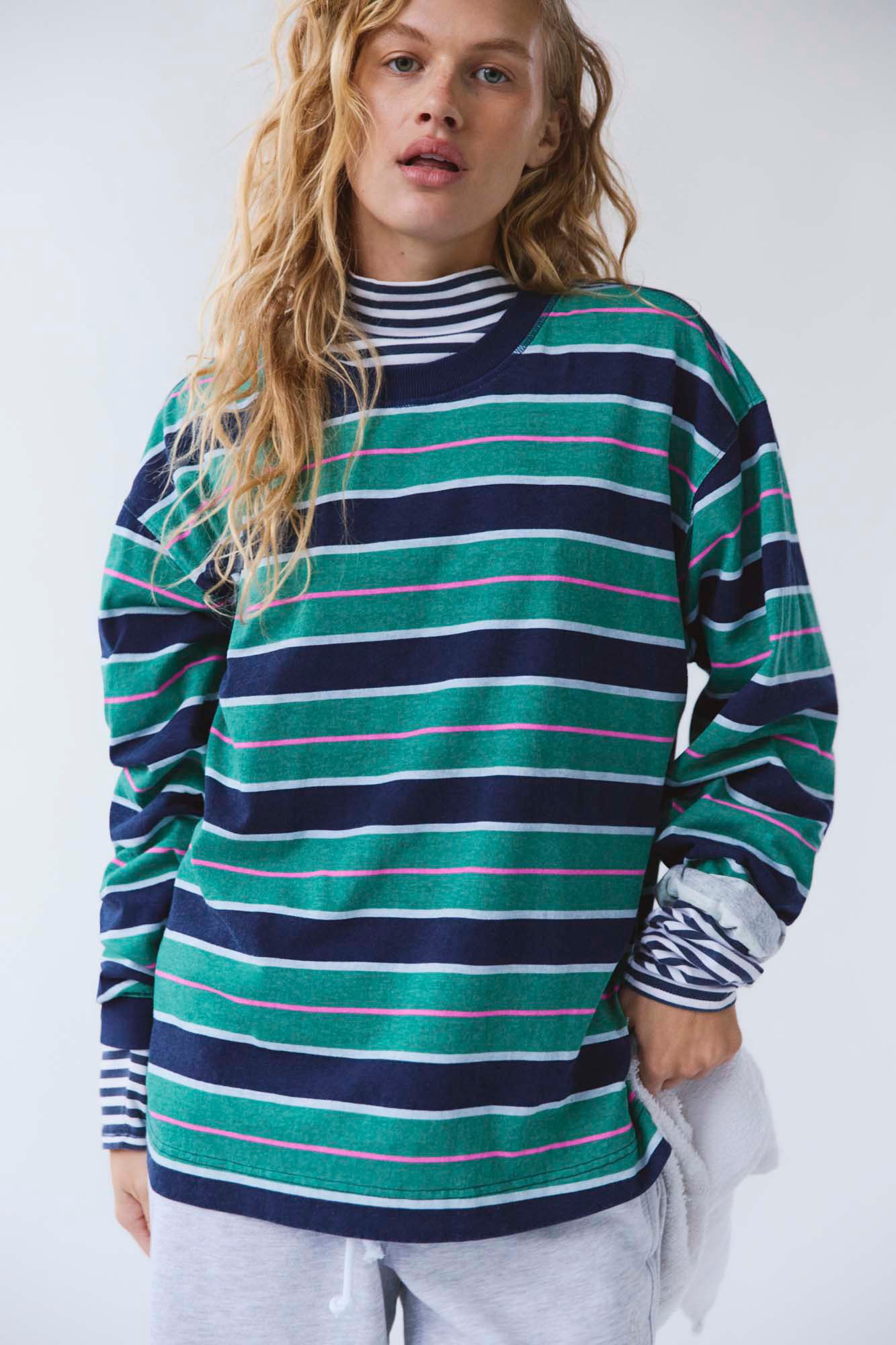 FP Movement Women's Hustle Layer, Large, Navy Green Glow | DICK'S Sporting Goods
