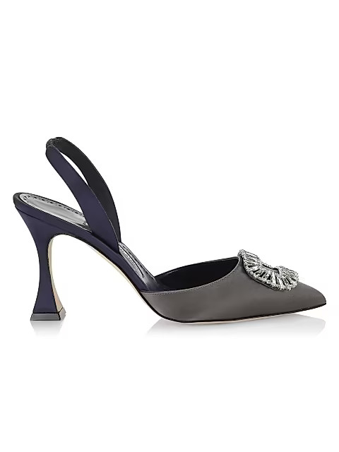 Manolo Blahnik Prietasli 90 Embellished Satin Slingback Pumps | Saks Fifth Avenue
