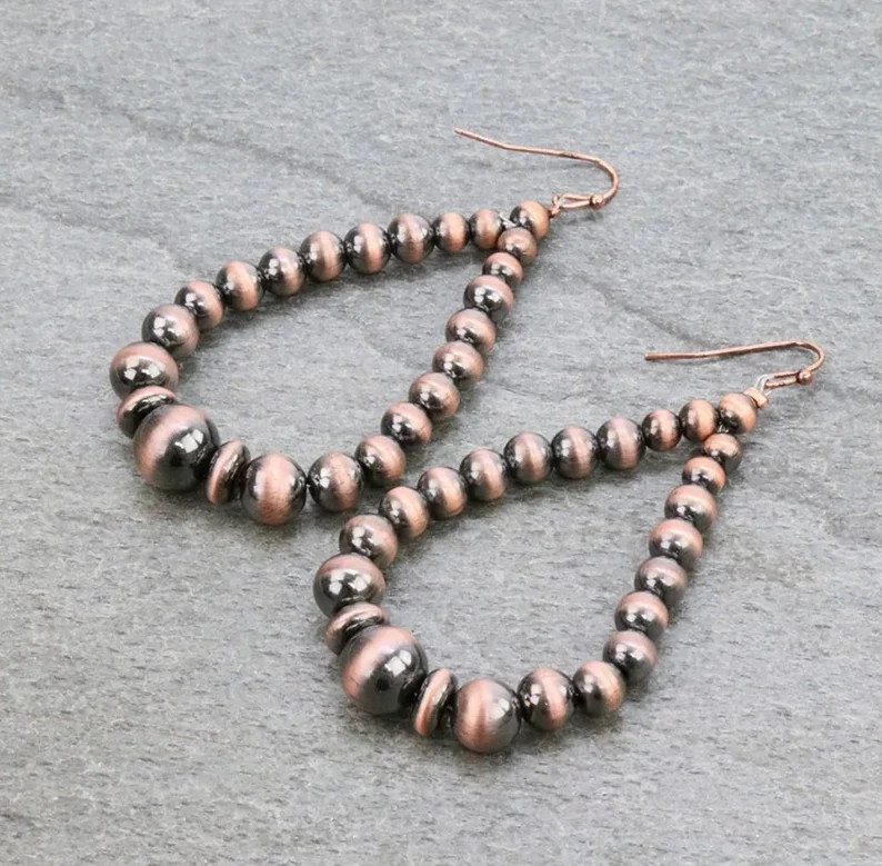 Assorted Colors - Navajo Style Pearl Teardrop Dangle Earrings | Etsy (US)