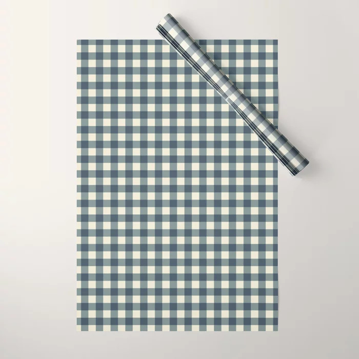 Winter Check Wrapping Paper | Society6