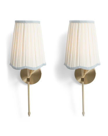 2Pk 20In Rechargeable Pleated Shade Metal Wall Sconce | TJ Maxx