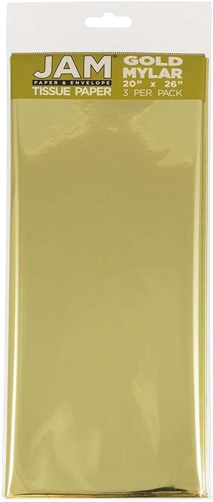 JAM PAPER Tissue Paper - Gold Mylar - 3 Sheets/Pack | Amazon (US)