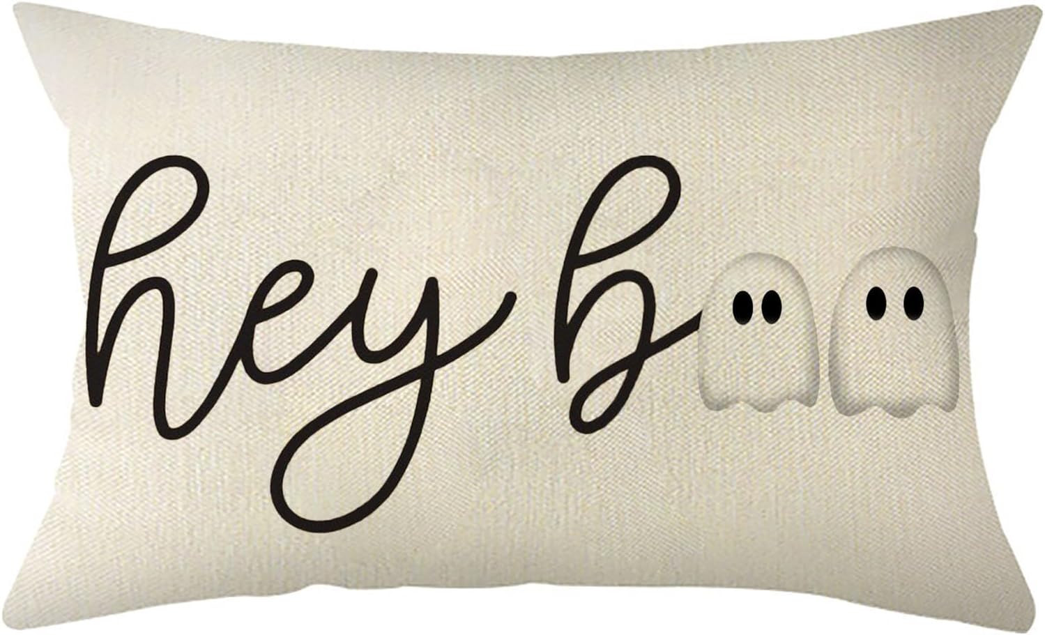 Ogiselestyle Halloween Hey Boo Throw Pillow Cover, 12 x 20 Inch Ghost Cushion Case Decoration for Sofa Couch | Amazon (US)