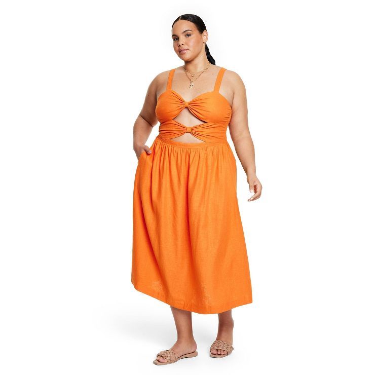 Women's Double Cut Out Midi Dress - Fe Noel x Target Orange | Target