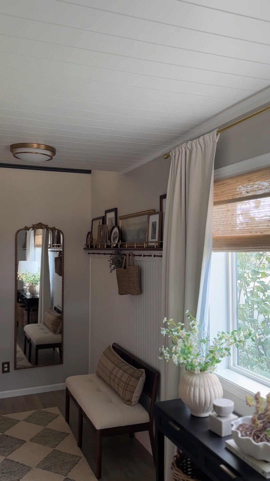 Walnut and brass picture ledge in entryway!  

#LTKStyleTip #LTKHome #LTKWatchNow