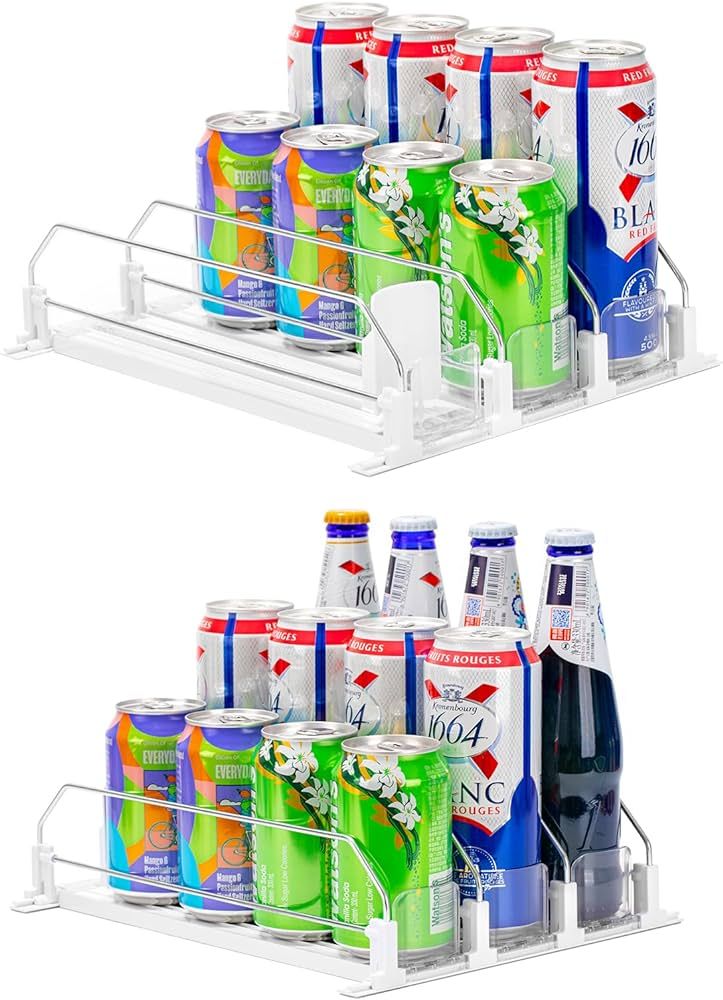 Rula Drink Organizer for Fridge, Self-Pushing Soda Can Dispenser for Mini Refrigerator, Width Adj... | Amazon (US)